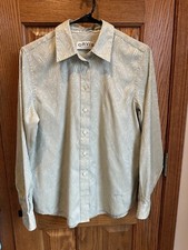 ORVIS Shirt Women's size 10 Long Sleeve Button-Up Green Paisley WRINKLE FREE