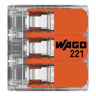 Wago 221-613 Lever-Nuts 10AWG 3 Conductor Compact Wire Connectors 30 PK