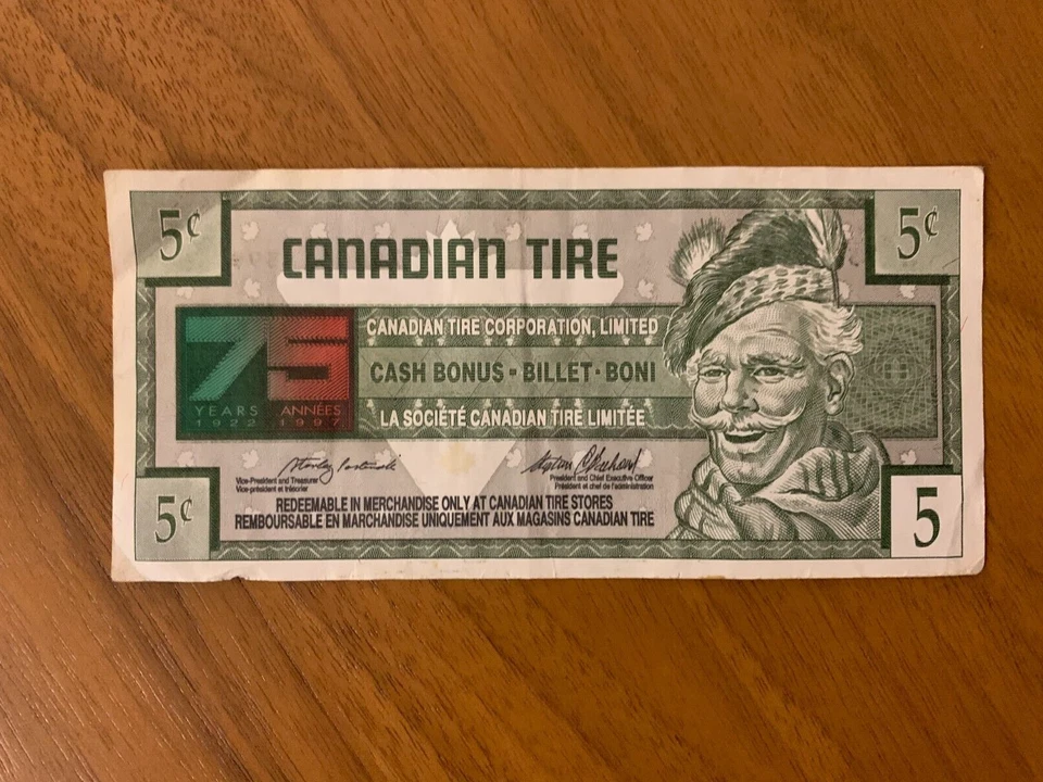 Canadian Tire Money 5c - 75th Anniversary Special Edition 1996  - Image 3 of 4