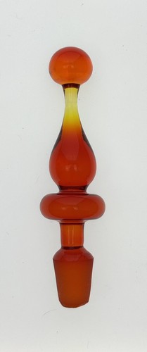 Blenko Handmade Glass 6516 Decanter in Tangerine Joel Myers Mid-Century Design - Picture 9 of 9