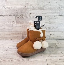 Wonder Nation Faux Fur Childrens Boots Girl's Sz. 7  Brown  Hook  Loop