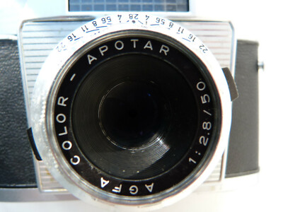 Vintage 35mm Camera AGFAFLEX, AGFA COLOR APOTAR 50/2.8 lens.READ