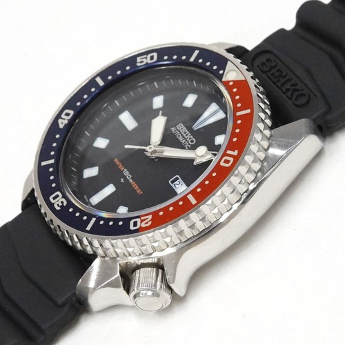 SEIKO Scuba Diver 4205-015K Automatic Pepsi Round Face Black Dial Watch Used - Picture 2 of 6
