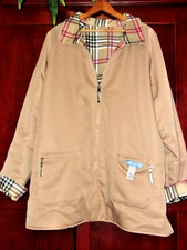 Koret Beige/plaid Women's Reversible Jacket-size Xl