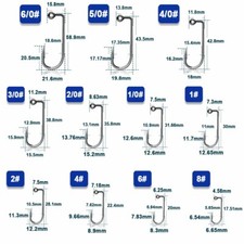 50~200Pcs Jig Hooks 90 Degree Aberdeen Heavy Wire Round Bend DIY Jig Head Tackle — image 2