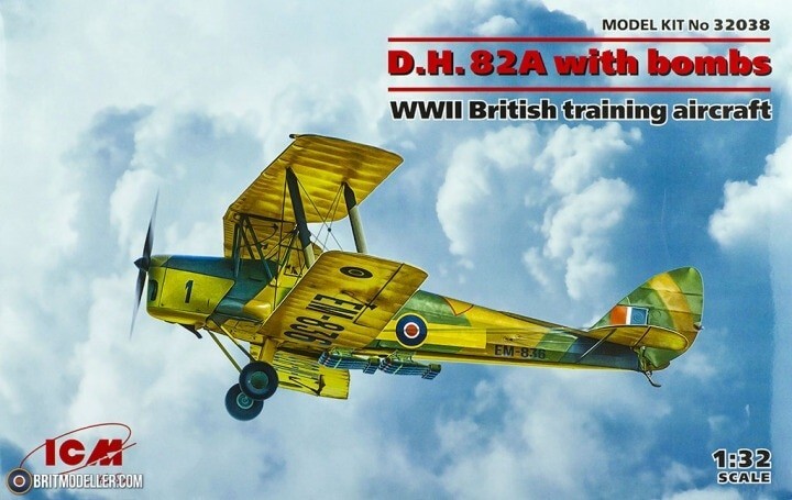 ICM 32038 1:32nd scale D.H. 82A with bombs WWII British training aircraft