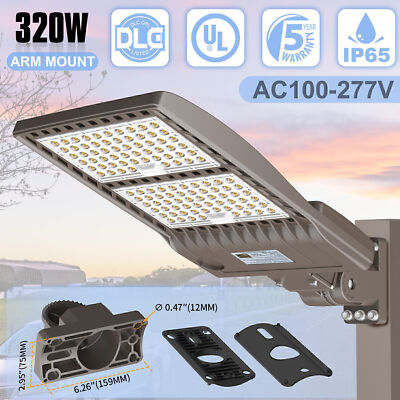 LED Parking Lot Lights 320W Commercial Area Lights Pole Mounting for Courts Yard