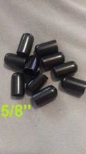 QT (10) round rubber vacuum caps dust cap thread protector pipe cover 5/8'' I.D.