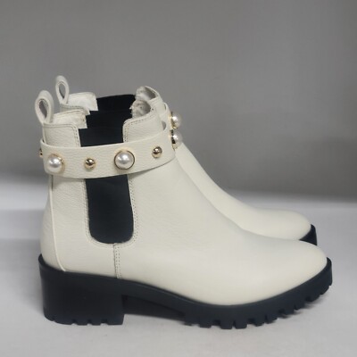 Karl Lagerfeld Paris Pola Boot Bone Womens Size 9M