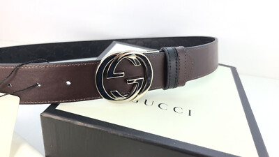 Gucci Reversible signature G Buckle Black Brown crafted  display picture 2