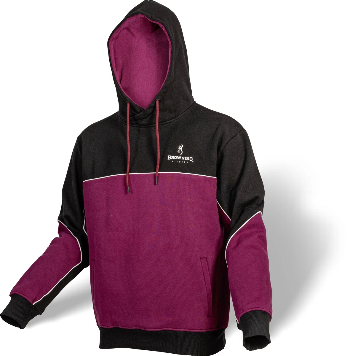 Browning Fishing Angler Hoodie Black / Burgundy | eBay