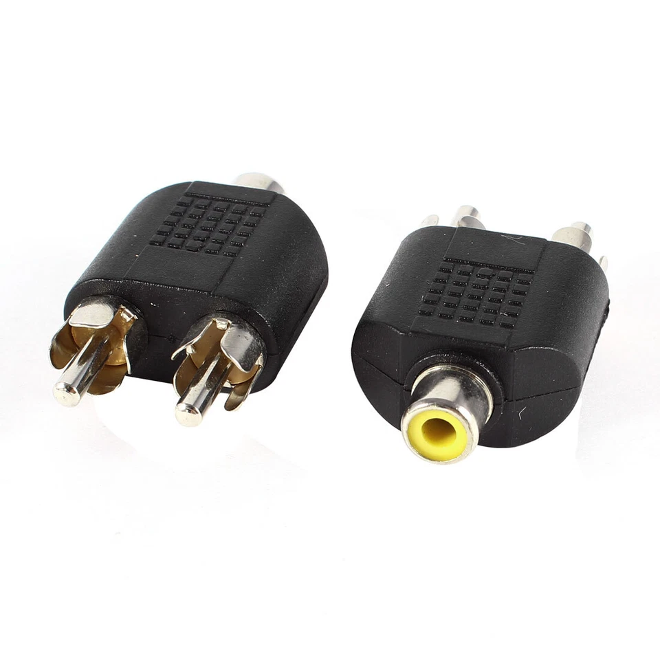 Lot de 2 x RCA Jack femelle vers prise mâle F/M Adaptateur coupleur droit - Photo 1/1