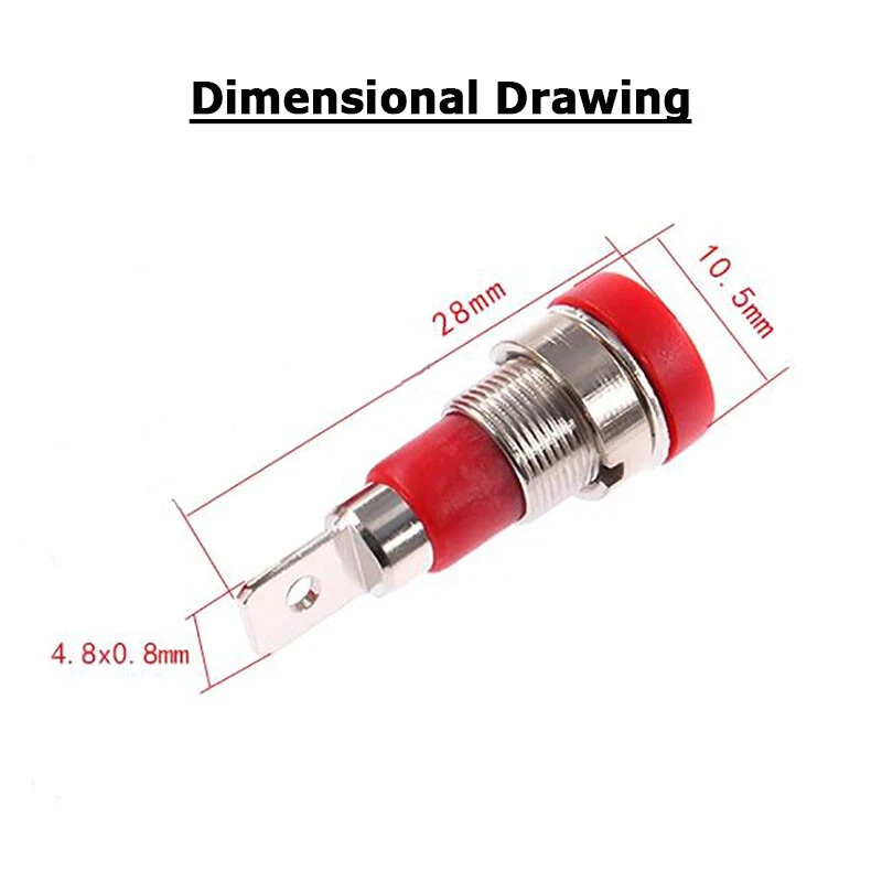 5/10Pcs Brass 4mm Banana Female Socket 24A Panel Mount Test Jack Connector M4*28 - Image 3 of 4