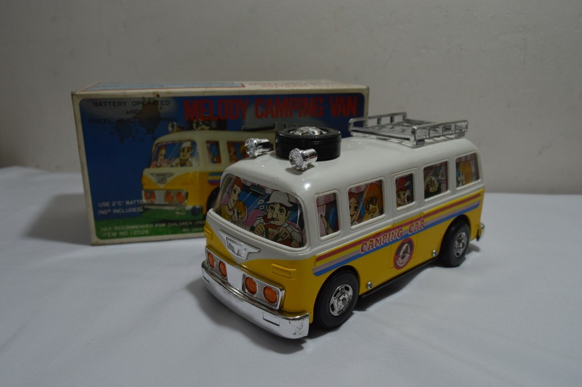 RARE Vintage Yonezawa NOS Japan Battery Operated Melody Camping