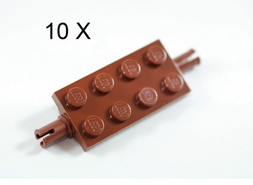 LEGO® Reddish Brown Plate 2 x 4 with Pins Design ID 30157 - Picture 4 of 6