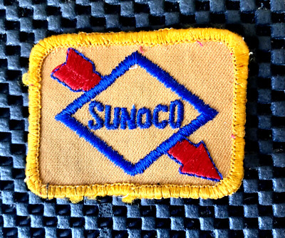 SUNOCO GAS OIL YELLOW EMBROIDERED SEW ON ONLY PATCH PETROLIANA FUEL 2 1/2'' x 2''