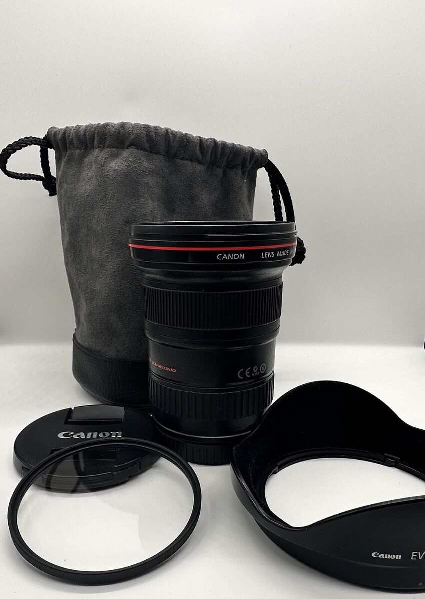 Canon Lens EF 16-35mm f/2.8L II USM with filter hood good Canon Lens EF 16-35mm f/2.8L II USM with filter hood good