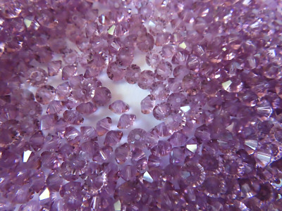 72 Preciosa Machine Cut Spacer beads 3x5mm Light Amethyst