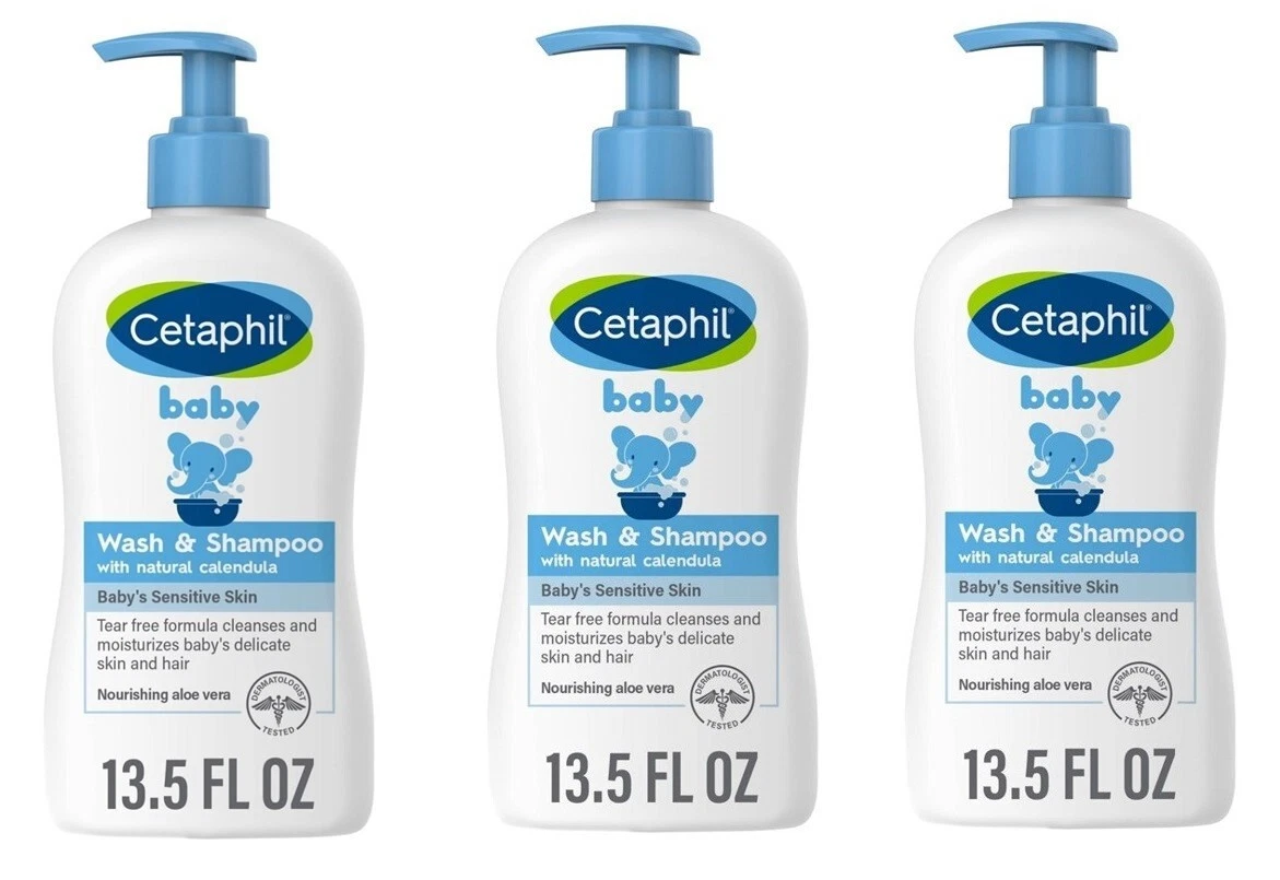 BL Cetaphil Baby Wash And Shampoo 13.5oz Pump *Three Pack*