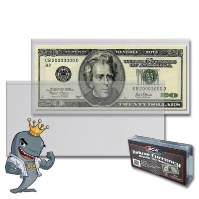 BCW Deluxe Currency Holder - Regular Bill 50ct FREE SHIP