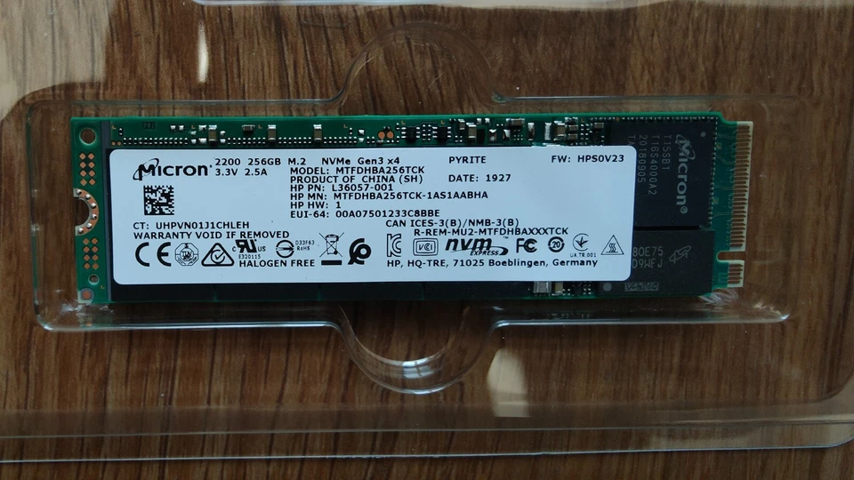 SSD Micron NVMe 256GB 2200 Gen3 x4 MTFDHBA256TCK