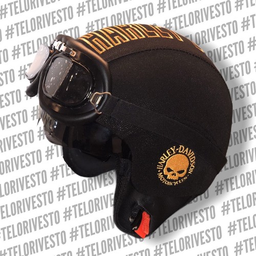 Casco Harley Davidson teschio skull logo Vintage retrò personalizzato in  pelle | eBay