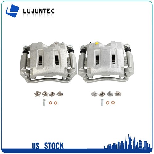 Pair Front Left Right Brake Calipers w/Bracket For 2005-10 Ford F-350 Super Duty - Picture 3 of 6