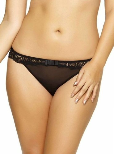 NWT FELINA 535021 "Sophia" Low Rise Mesh & Lace Thong, Black (2HH), L - Picture 4 of 5