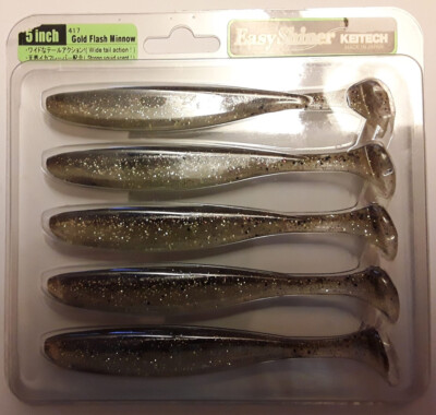 Keitech Easy Shiner 5'' Soft Plastic Lures 417 Gold Flash Minnow Colour