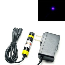 Focusable 405nm 300mw blue / violet dot laser diode module 16 68mm 5V Adapter
