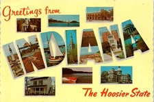 Greetings from Indiana the Hoosier State Multiview Postcard