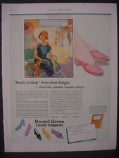1925 Daniel Green Comfy Slippers Womens Shoes Great Color Vintage Print Ad 11836