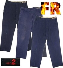 Used Navy Blue Flame Fire Resistant FR Pants Bulwark Carhartt Workrite Cintas