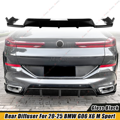 Gloss Black Rear Diffuser ABS 3PCS Fits 2020-2026 BMW G06 X6 M Sport MP Style