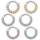 Septum Piercing Clicker Ring Strass Kristall Schild Universal Ohr Tragus Helix