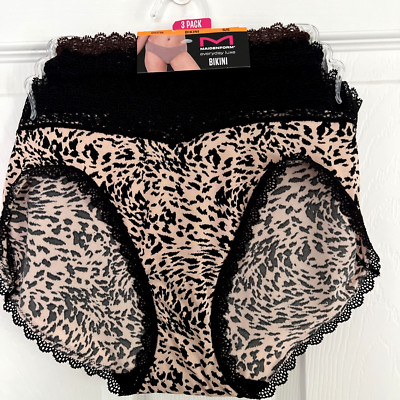 NEW 3 Pack Maidenform Everyday Luxe Bikini Panties S/5 Multi-Color DM3TBK
