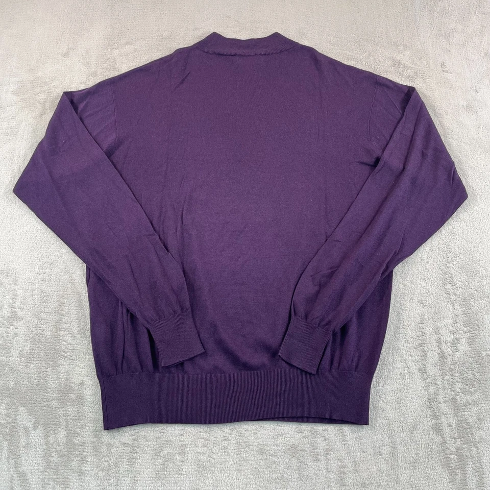 Suéter De Colección Neiman Marcus Cachemira-Seda Cuello Simulado Hombres XL Púrpura Preppy Nuevo Sin Etiquetas Foto 4 de 4
