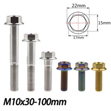 Titanium Ti Screw M10x30-100mm Outer Hexagon Flange Head pitch1.25mm Fastener