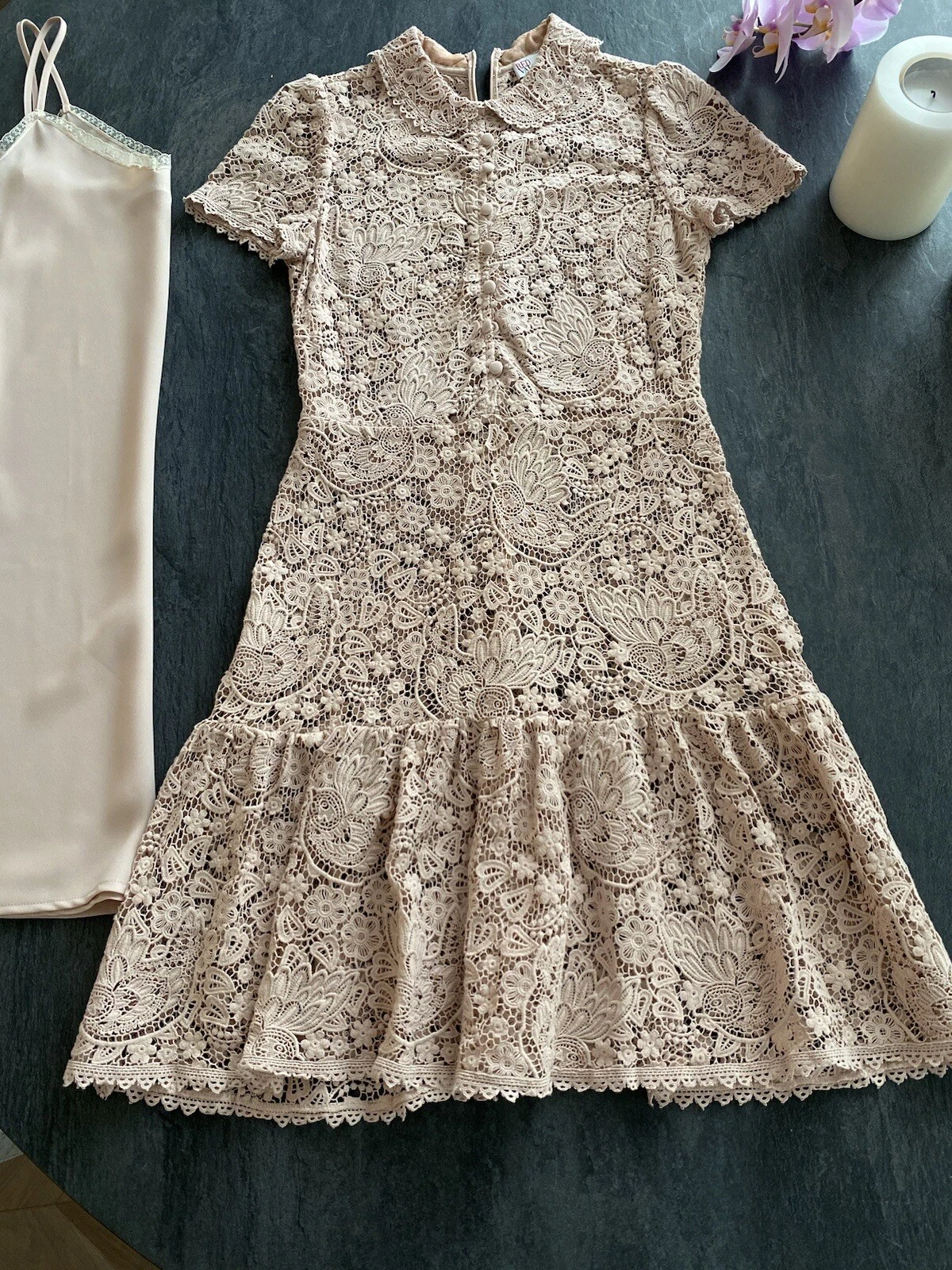 Abito ROSSO VALENTINO rosa pizzo taglia 40