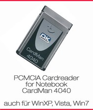 Chip Card Reader Cardreader PCMCIA Omnikey Cardman 4040 Smart for Win 7 XP Vista