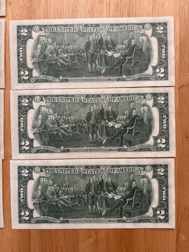 1976 First Day 4-13-76 Issue 2 Dollar Bills Stamped Lot of 9 (8 are Consecutive) - Picture 10 of 12
