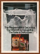 1982 DeKuyper Peppermint Schnapps Vintage Print Ad/Poster Man Cave Bar Art 80s