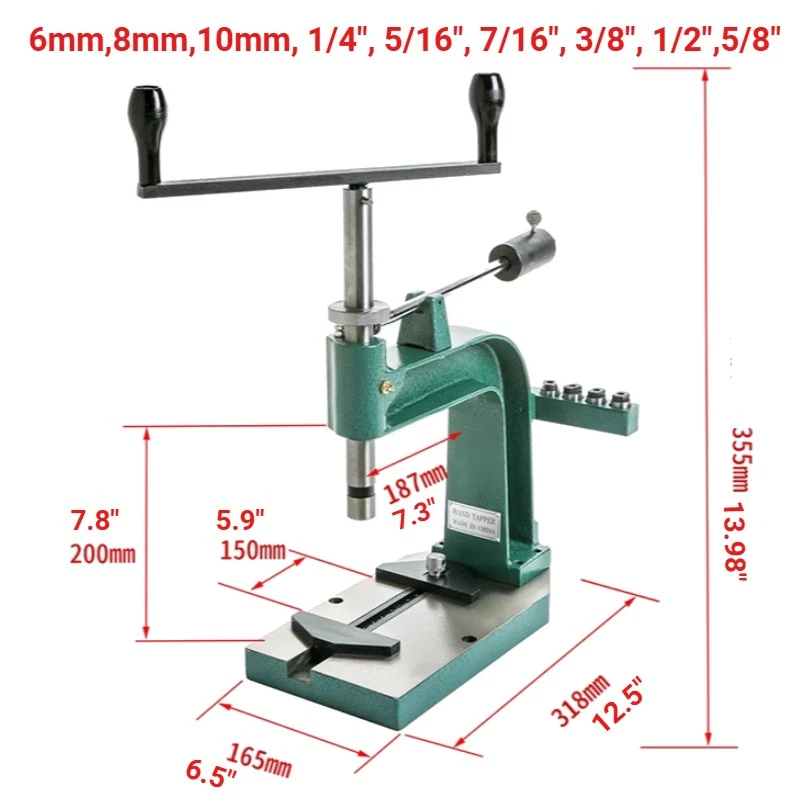 New Desktop Manual Tapper Hand Tapping Machine Cast Iron Tap and Dies Precision - Image 3 of 4