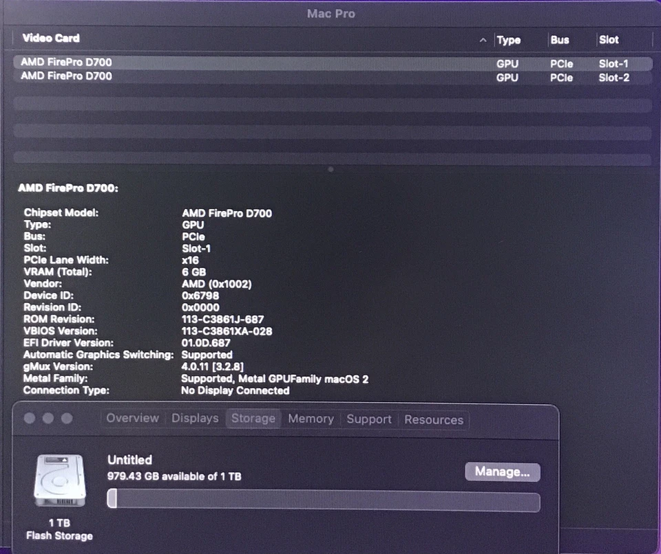 2013 Apple Mac Pro A1481 Xeon E5-1680v2 3GHz 64GB RAM 1TB HDD - Image 3 of 4