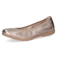 Caprice Damen Ballerinas Aus Leder, Braun (Taupe Metallic), 42