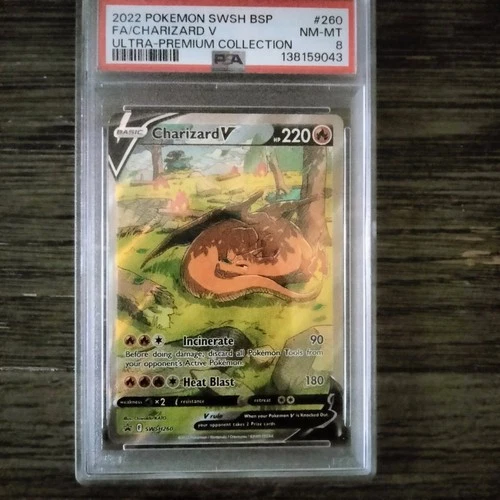 2022 POKEMON TCG  SWSH 260 BLACK STAR PROMO CHARIZARD V PSA 8