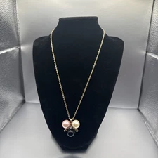 Gold Necklace Pearl Trio Woman Jewelry Fashion Accessories for Women Girls Gift