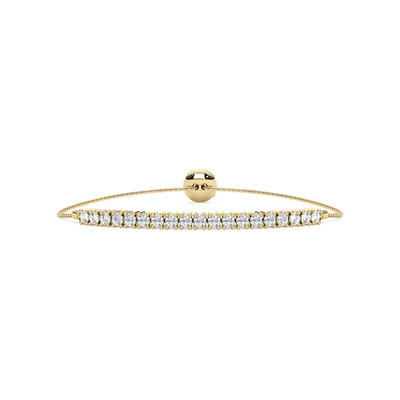 1,50 ct TW runder Diamant Tennis Bolo Armband 14k Gelbgold Lab Grown