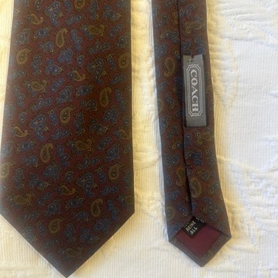 Vintage Coach 100% Italian Silk Pasley Medallion Men's Designer USA