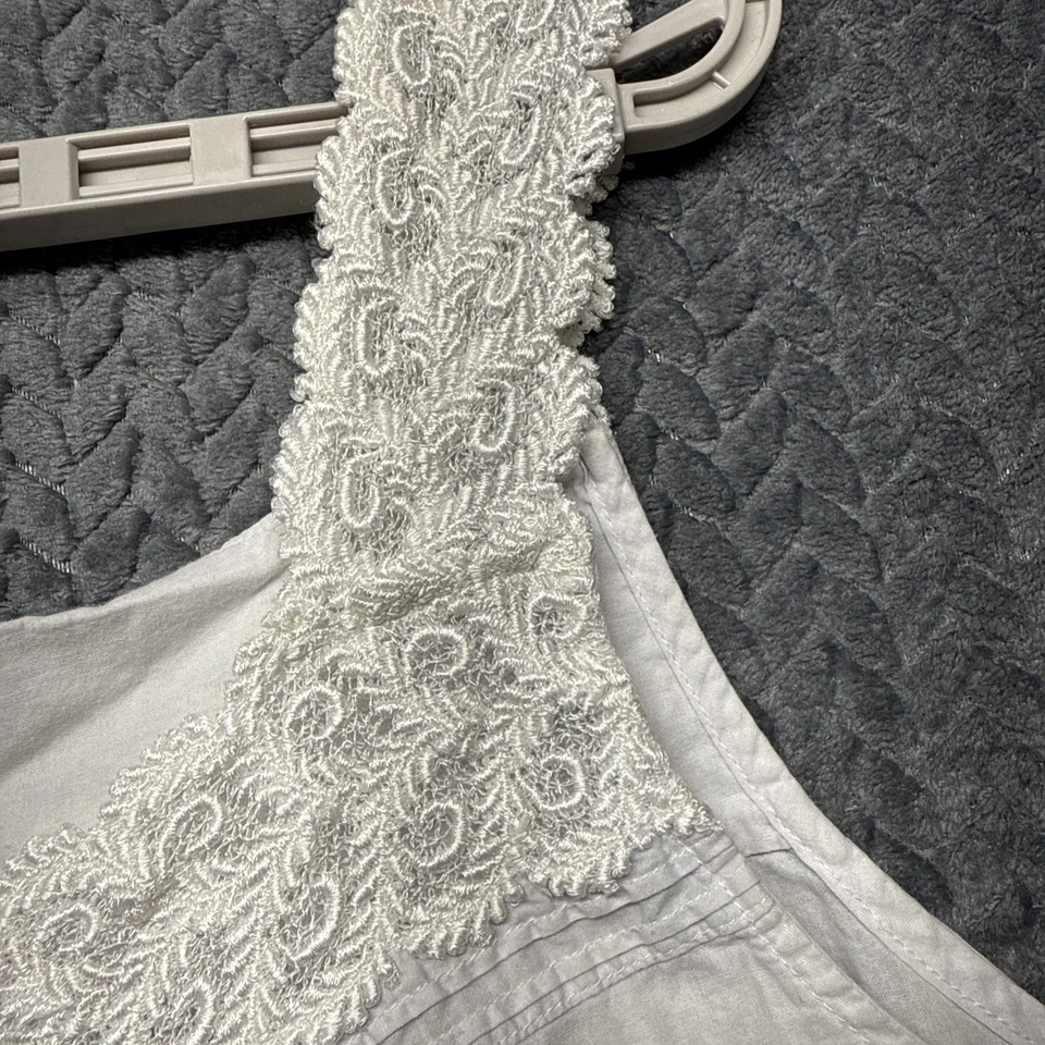 De Colección Eileen West 1X Gris Claro Sin Mangas Algodón Camisón Encaje Pintuck Hong Kong Foto 4 de 4